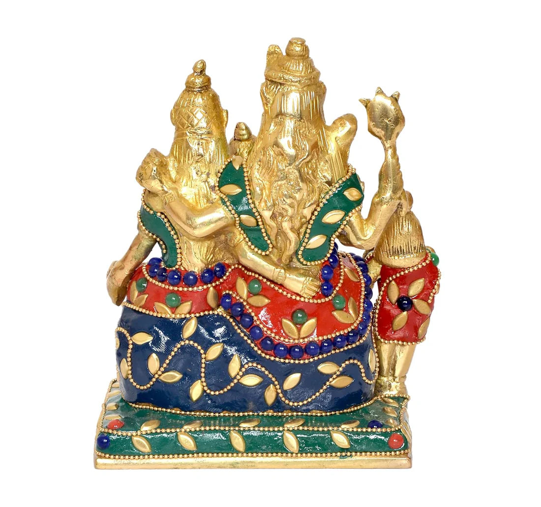 ब्रासोरा® वृंदावन वेणुगोपाल कृष्ण पीतल की प्रतिमा मोर के साथ | एंटीक नीला और सुनहरा रंग | ऊँचाई 20 इंच