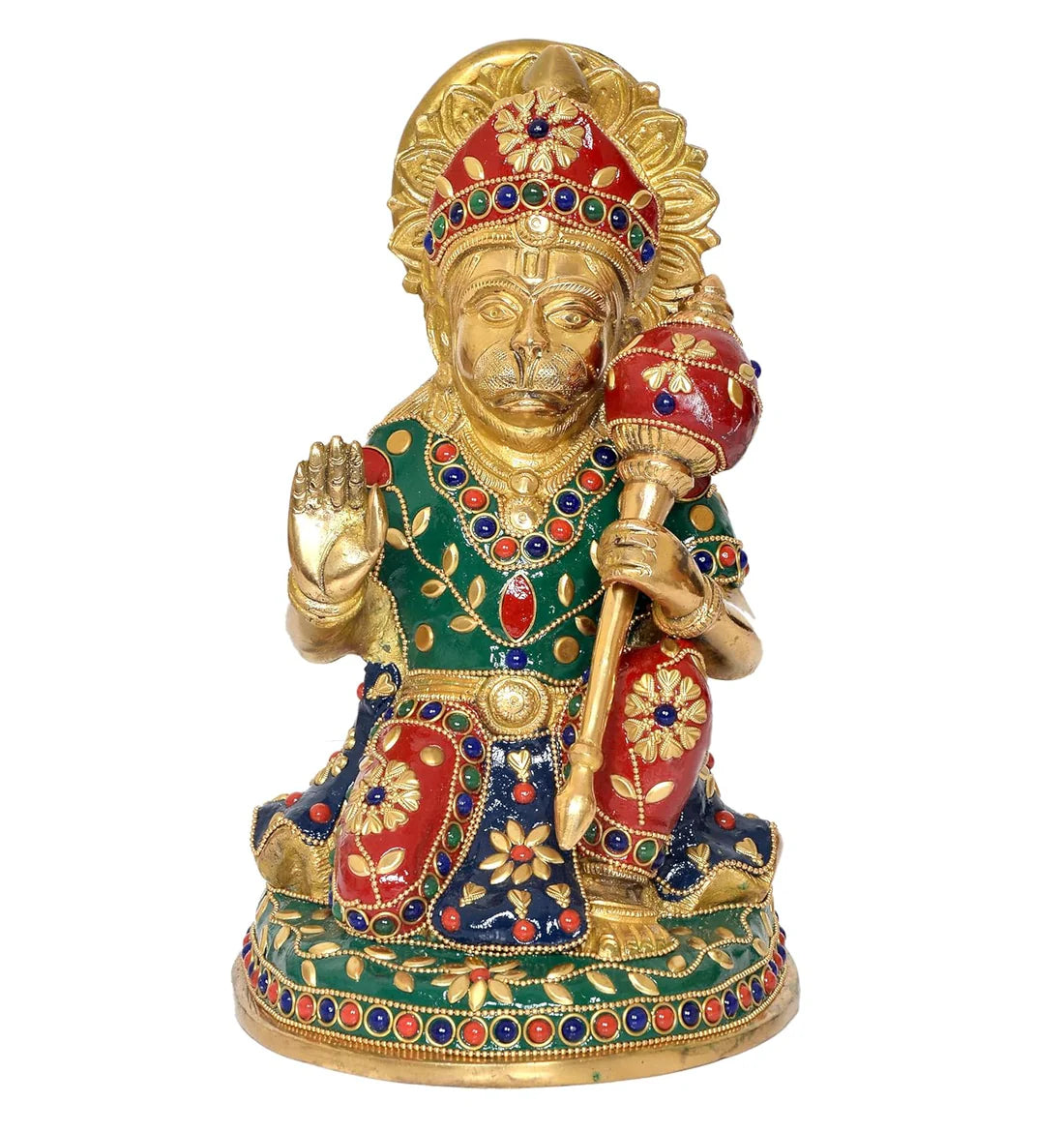 ब्रासोरा® वृंदावन वेणुगोपाल कृष्ण पीतल की प्रतिमा मोर के साथ | एंटीक नीला और सुनहरा रंग | ऊँचाई 20 इंच