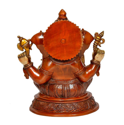 Brassaura® Brass Multicolour Ganesha Murti | Height 16 Inches