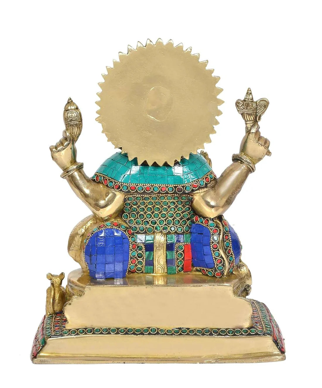 ब्रासोरा® वृंदावन वेणुगोपाल कृष्ण पीतल की प्रतिमा मोर के साथ | एंटीक नीला और सुनहरा रंग | ऊँचाई 20 इंच