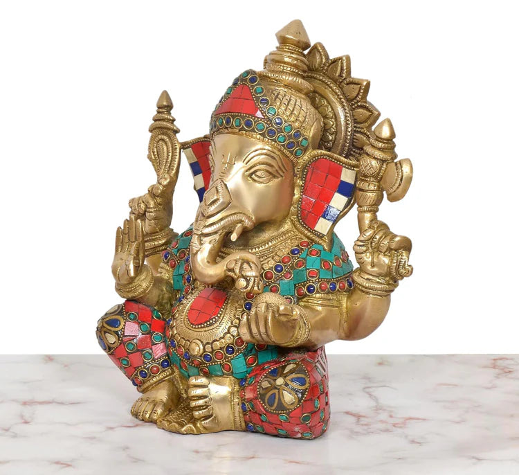 Brassaura® Brass Ganesha Idol | Height 9.5 Inches