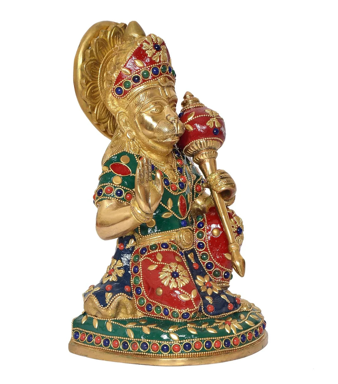 ब्रासोरा® वृंदावन वेणुगोपाल कृष्ण पीतल की प्रतिमा मोर के साथ | एंटीक नीला और सुनहरा रंग | ऊँचाई 20 इंच