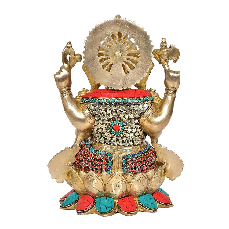 Brassaura® Brass Mangalkari Ganesh Statue | Height 12 Inches