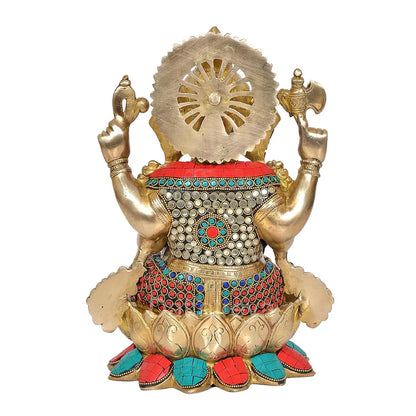 Brassaura® Brass Mangalkari Ganesh Statue | Height 12 Inches