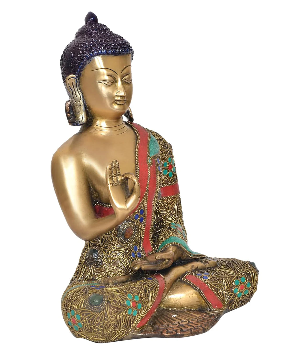 Brassaura® Brass Dhyan Mudra Buddha Statue | Height 12.5 Inches