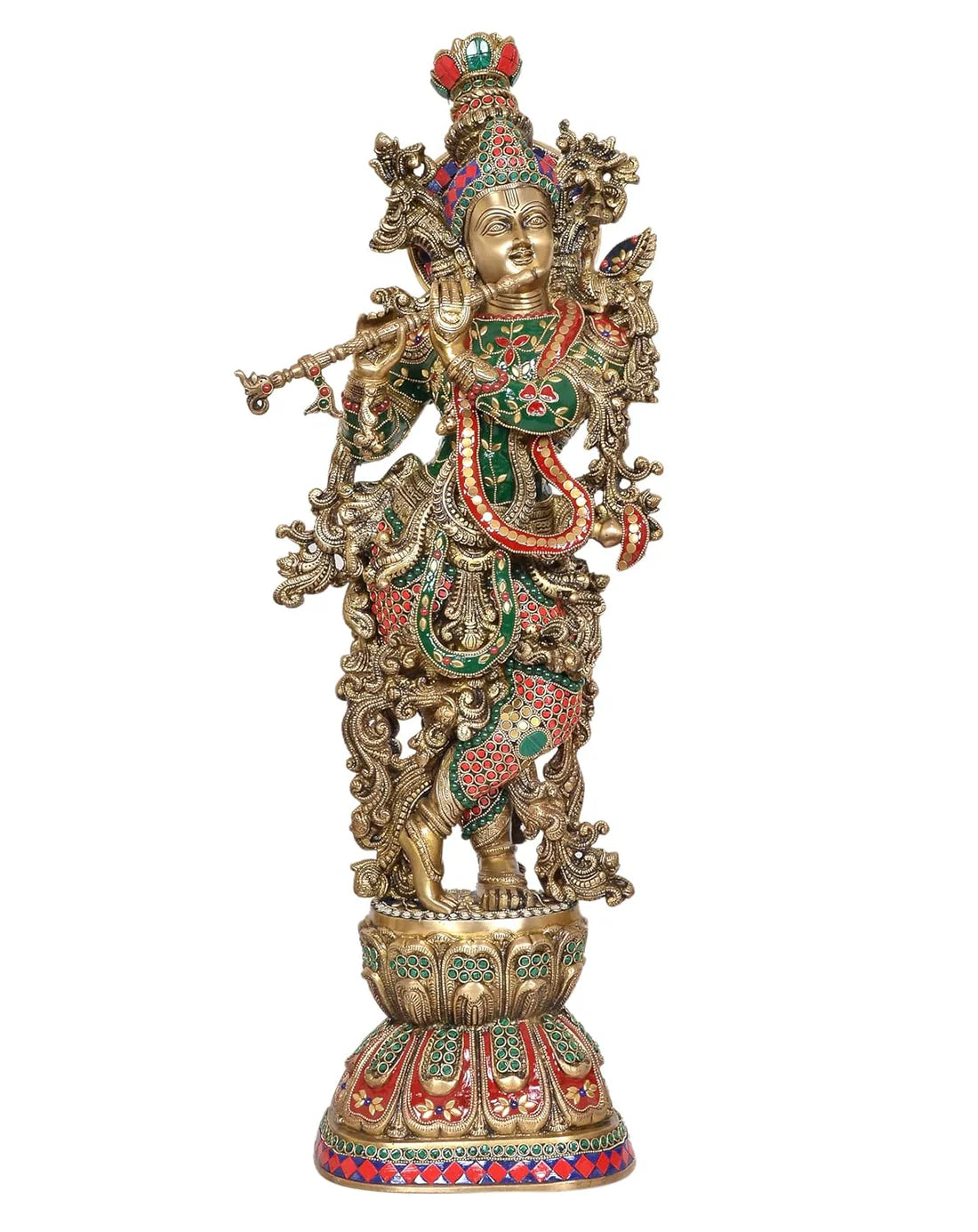 Brassaura® Brass Krishna Statue | Height 29 Inches