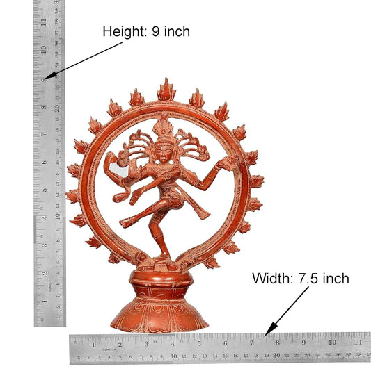 Brassaura® Brass Natraj Lord Shiva Statue | Height 9 Inches