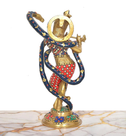 Brassaura® Brass Krishna Statue | Height 15 Inches