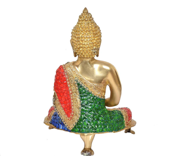Brassaura® Brass Buddha Statue | Height 19.5 Inches