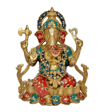 ब्रासोरा® वृंदावन वेणुगोपाल कृष्ण पीतल की प्रतिमा मोर के साथ | एंटीक नीला और सुनहरा रंग | ऊँचाई 20 इंच