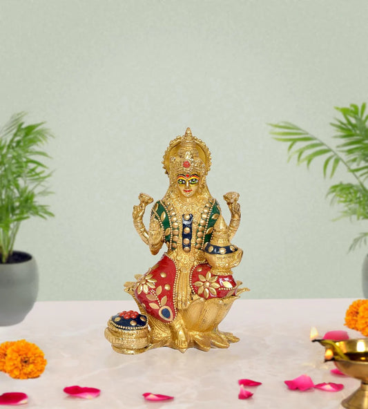 Brassaura® Brass Lakshmi Ji Statue | Height 7 Inches