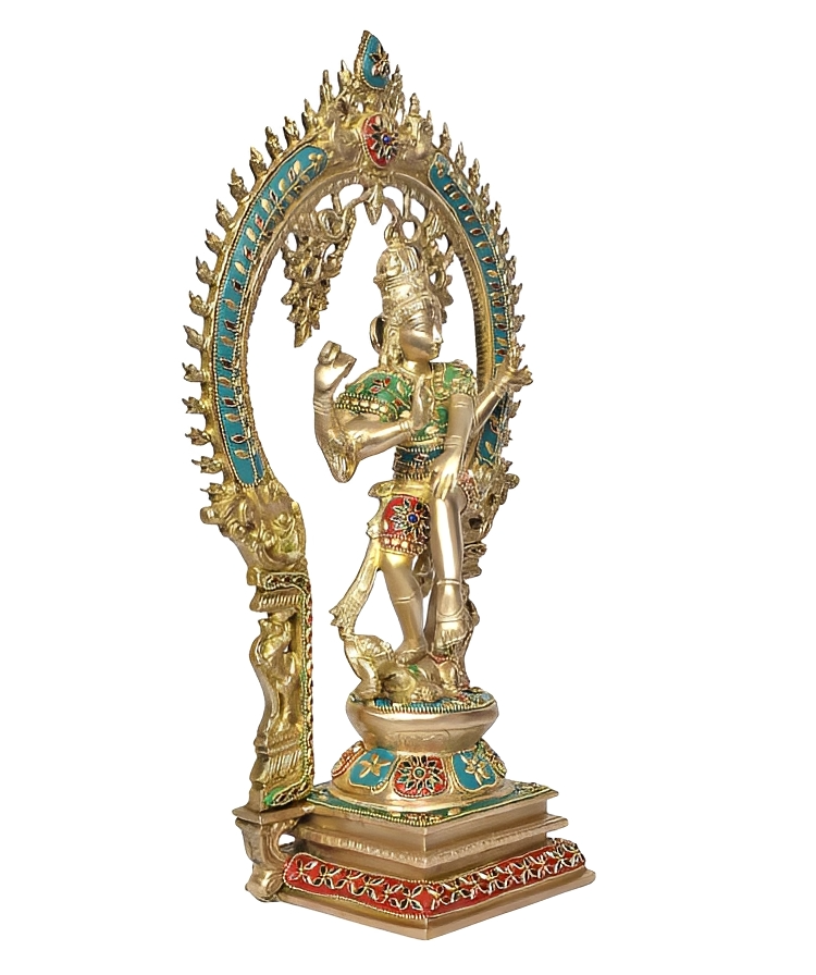 Brassaura® Brass Natraj Lord Shiva Dancing Idol | Height 17.5 Inches