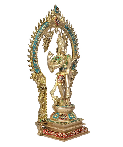 Brassaura® Brass Natraj Lord Shiva Dancing Idol | Height 17.5 Inches