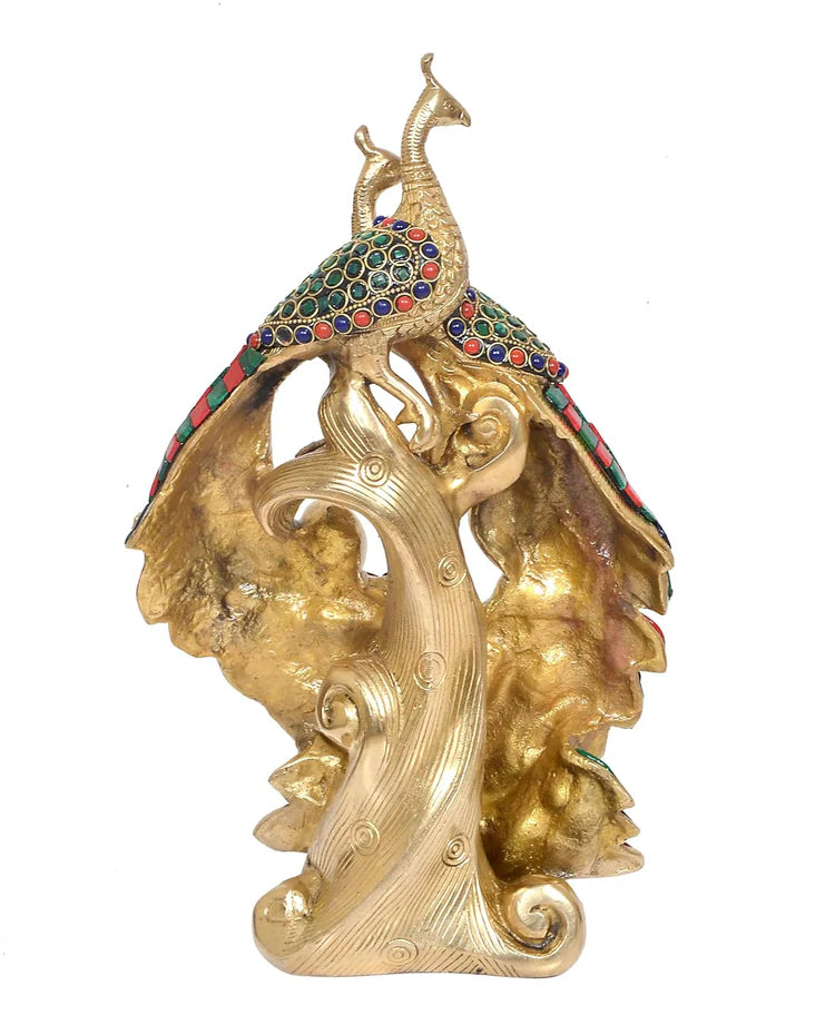 Brassaura® Brass Decorative Peacock Pair | Height 12 Inches