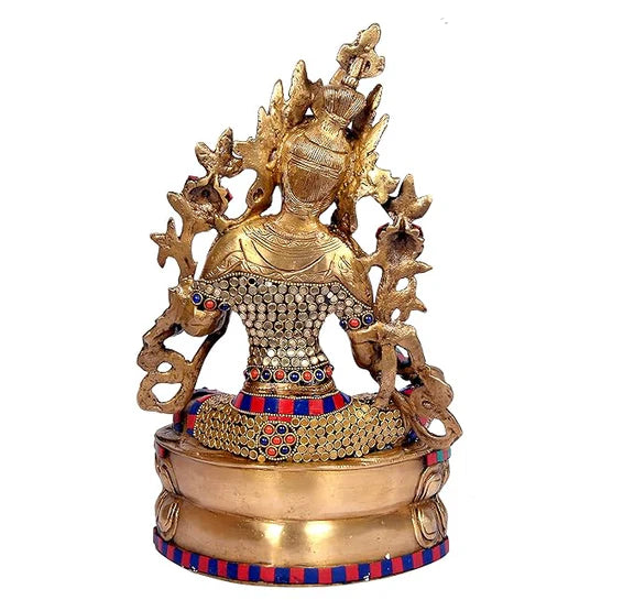ब्रासोरा® वृंदावन वेणुगोपाल कृष्ण पीतल की प्रतिमा मोर के साथ | एंटीक नीला और सुनहरा रंग | ऊँचाई 20 इंच