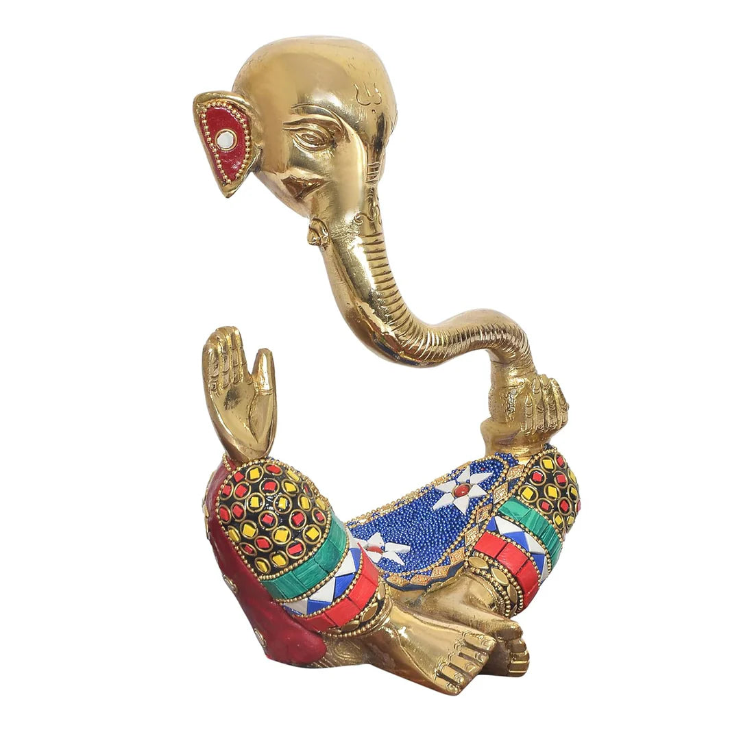 Brassaura® Brass Modern Ganesha Statue | Height 8 Inches