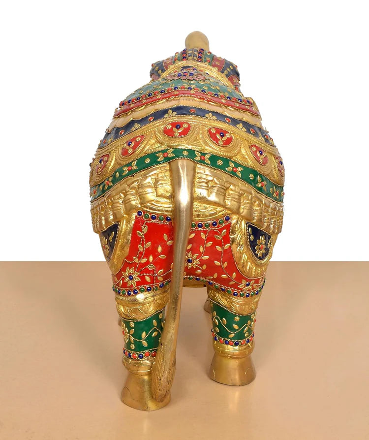 Brassaura® Brass Elephant Statue | Height 10 Inches