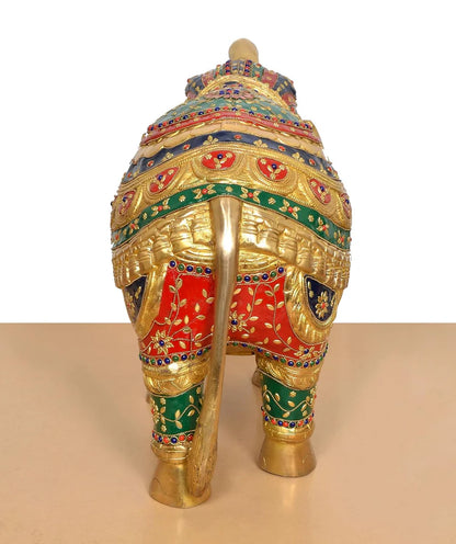 Brassaura® Brass Elephant Statue | Height 10 Inches