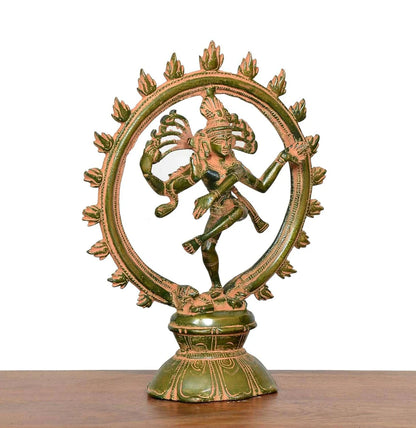 Brassaura® Brass Natraj Lord Shiva Statue | Height 9 Inches