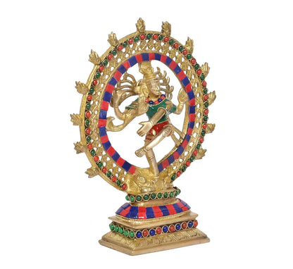 Brassaura® Brass Nataraj Lord Shiva Dancing Idol | Height 9.5 Inches