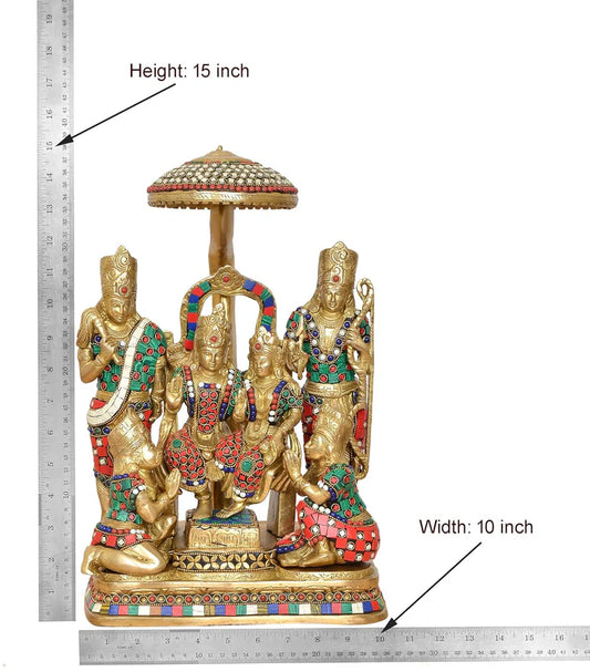 Brassaura® Brass Ram Darbar Statue | Height 15 Inches
