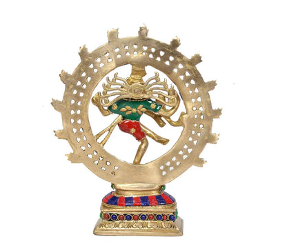 Brassaura® Brass Nataraj Lord Shiva Dancing Idol | Height 9.5 Inches