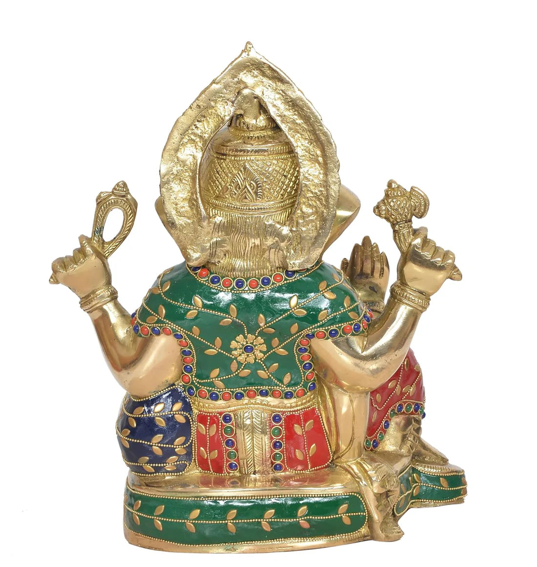 Brassaura® Brass Lord Ganesha Sitting Idol | Height 12 Inches