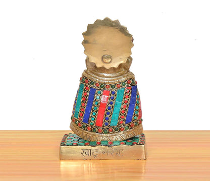Brassaura® Brass Khatu Shyam Ji Idol | Height 8 Inches