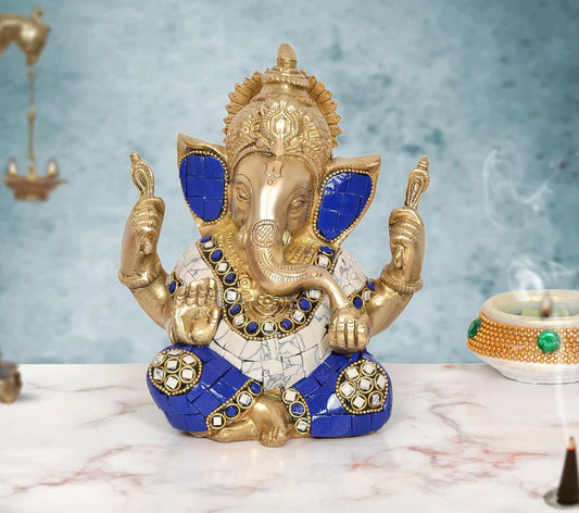 Brassaura® Brass Ganesha Idol | Height 6 Inches