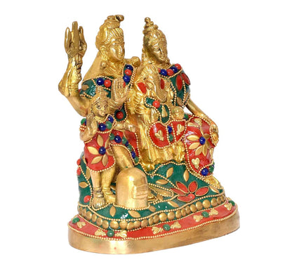 Brassaura® Brass Shiv Parivar Statue | Height 6 Inches