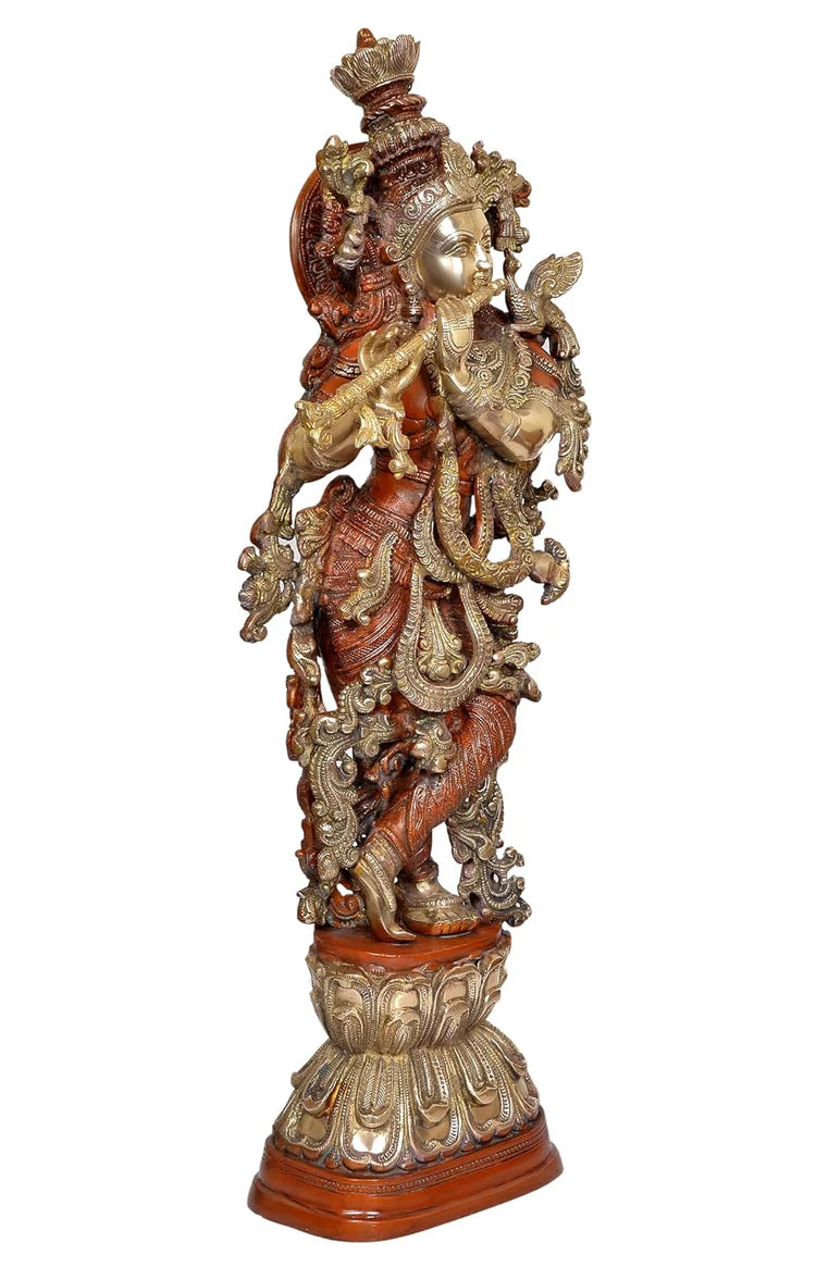 Brassaura® Brass Krishna Statue | Height 29 Inches