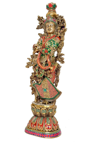 Brassaura® Brass Radha Statue | Height 29 Inches