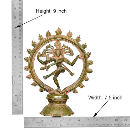 Brassaura® Brass Natraj Lord Shiva Statue | Height 9 Inches
