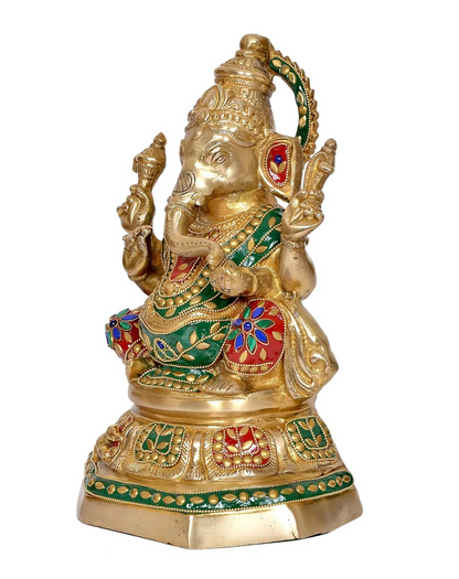 Brassaura® Brass Lord Ganesha Statue | Height 11 Inches