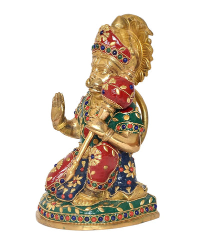 ब्रासोरा® वृंदावन वेणुगोपाल कृष्ण पीतल की प्रतिमा मोर के साथ | एंटीक नीला और सुनहरा रंग | ऊँचाई 20 इंच