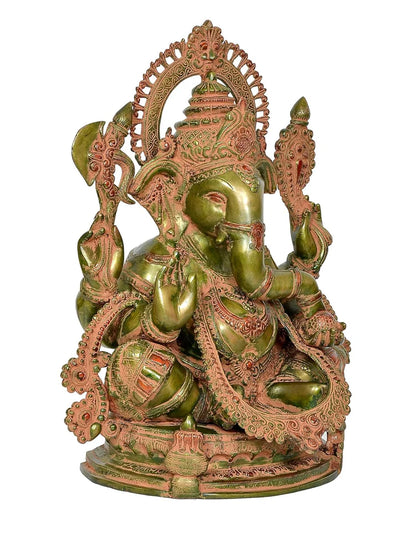 Brassaura® Brass Sitting Ganesha Idol | Height 20 Inches