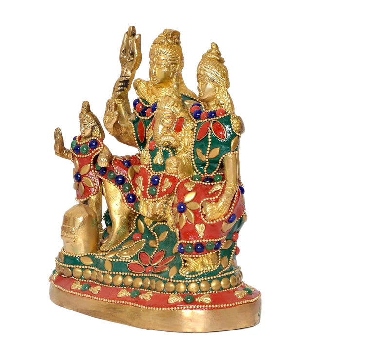 Brassaura® Brass Shiv Parivar Statue | Height 6 Inches