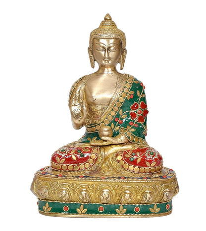 Brassaura® Brass Buddha Statue | Height 9.5 Inches