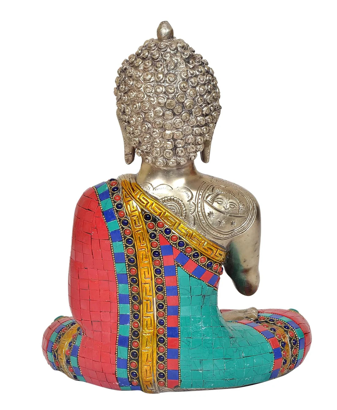 ब्रासोरा® वृंदावन वेणुगोपाल कृष्ण पीतल की प्रतिमा मोर के साथ | एंटीक नीला और सुनहरा रंग | ऊँचाई 20 इंच