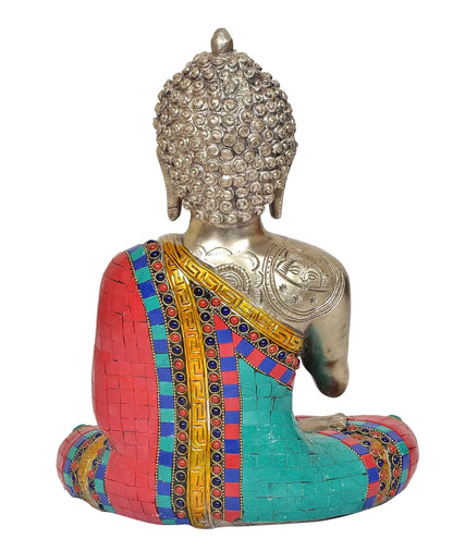ब्रासोरा® वृंदावन वेणुगोपाल कृष्ण पीतल की प्रतिमा मोर के साथ | एंटीक नीला और सुनहरा रंग | ऊँचाई 20 इंच