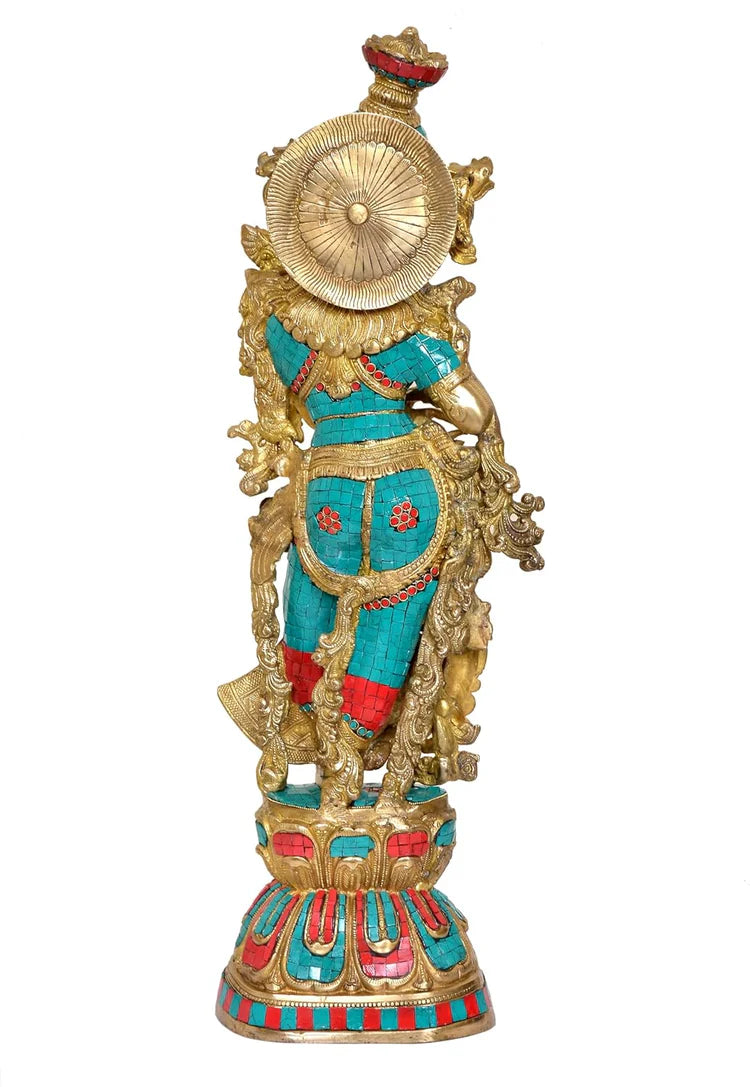 Brassaura® Brass Radha Rani Statue | Height 29 Inches