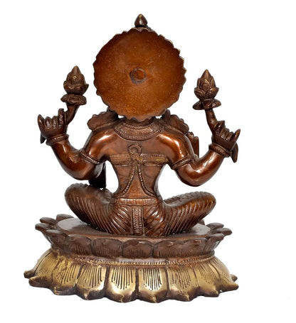ब्रासोरा® वृंदावन वेणुगोपाल कृष्ण पीतल की प्रतिमा मोर के साथ | एंटीक नीला और सुनहरा रंग | ऊँचाई 20 इंच
