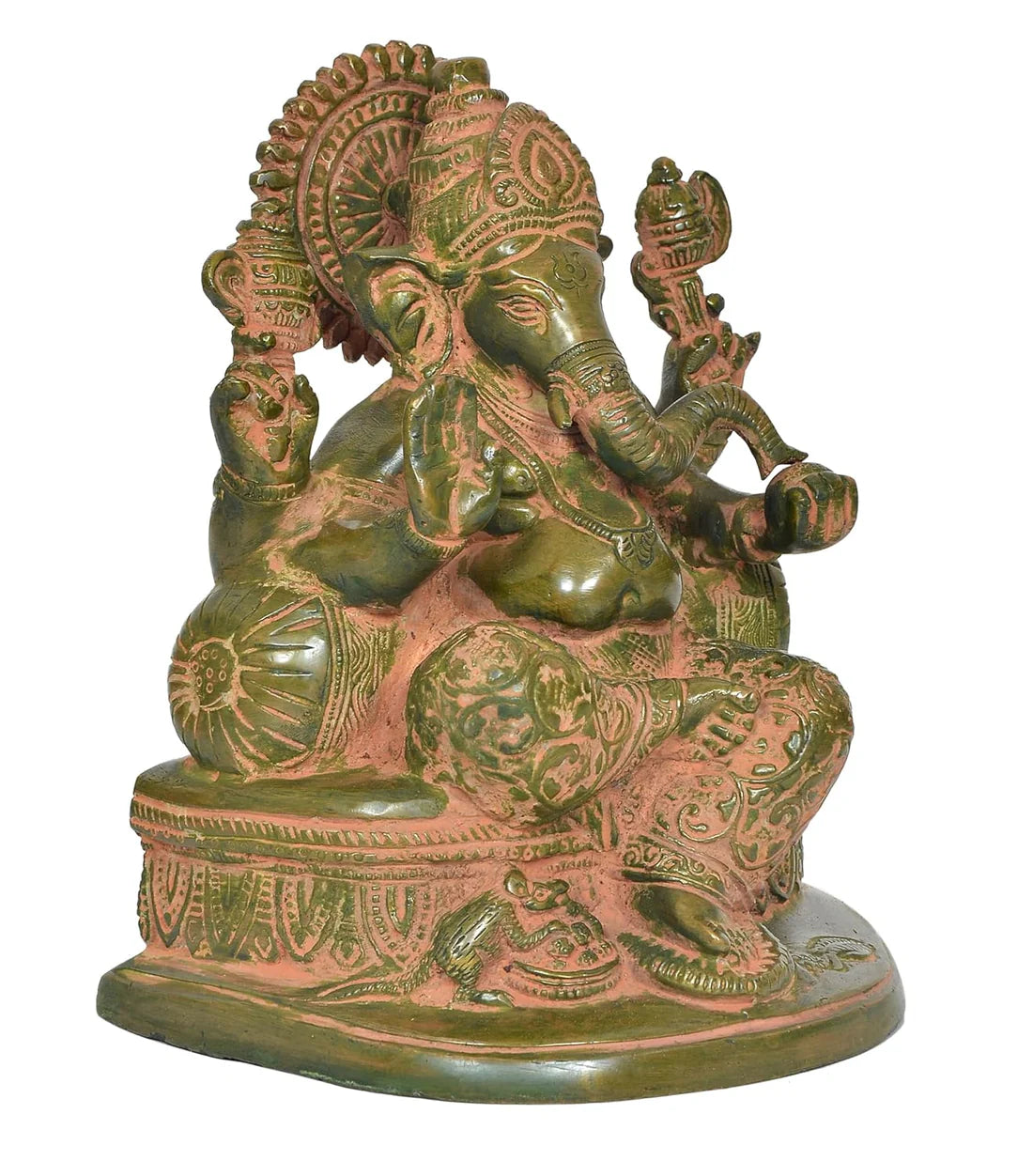 ब्रासोरा® वृंदावन वेणुगोपाल कृष्ण पीतल की प्रतिमा मोर के साथ | एंटीक नीला और सुनहरा रंग | ऊँचाई 20 इंच