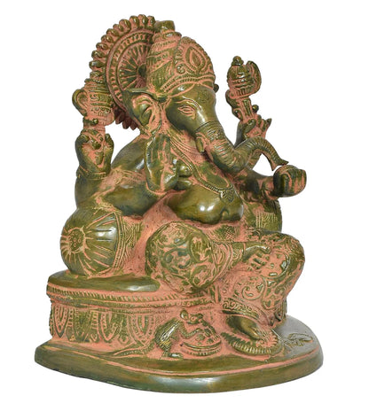 ब्रासोरा® वृंदावन वेणुगोपाल कृष्ण पीतल की प्रतिमा मोर के साथ | एंटीक नीला और सुनहरा रंग | ऊँचाई 20 इंच