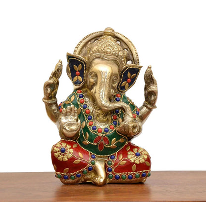 Brassaura® Brass Ganesha Statue | Height 7 Inches