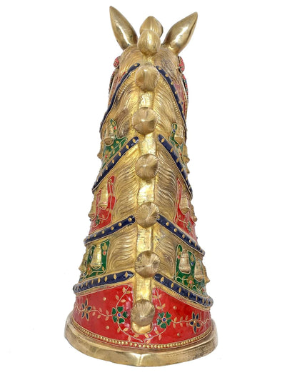 Brassaura® Brass Horse Head Statue | Height 23 Inches