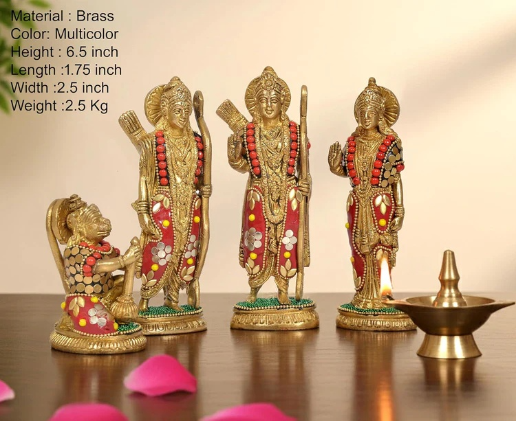 Brassaura® Brass Ram Darbar Statue | Height 6.5 Inches