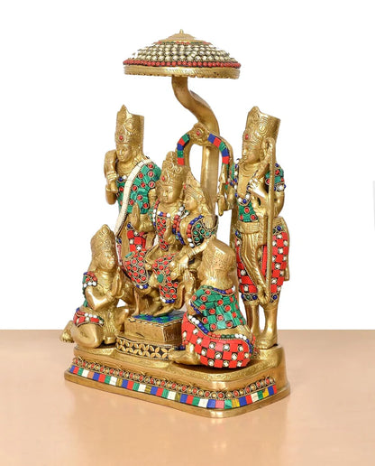 Brassaura® Brass Ram Darbar Statue | Height 15 Inches
