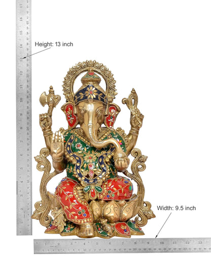 Brassaura® Brass Lord Ganesha Statue | Height 13 Inches