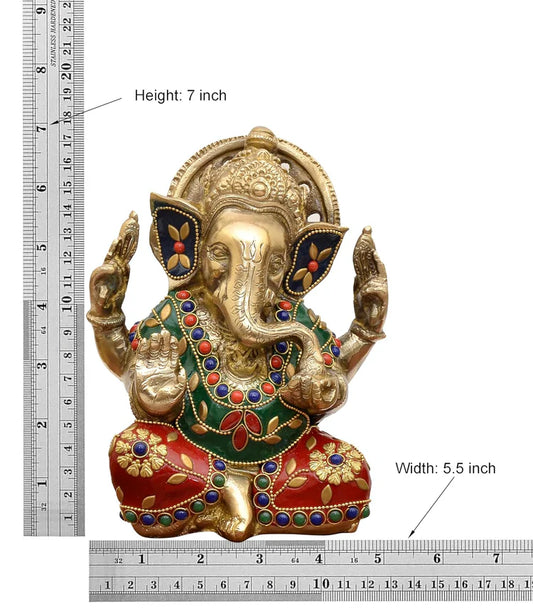 Brassaura® Brass Ganesha Statue | Height 7 Inches
